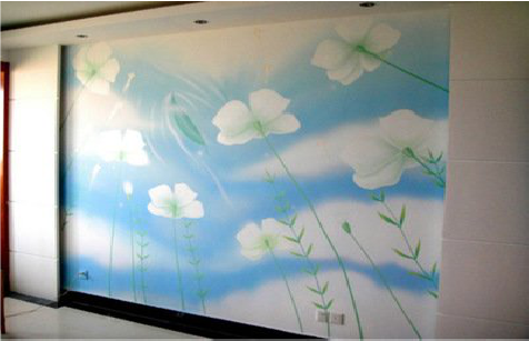 武胜画墙绘怎么画好白云的蓬松感？