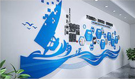武胜海浪主题文化墙如何设计?