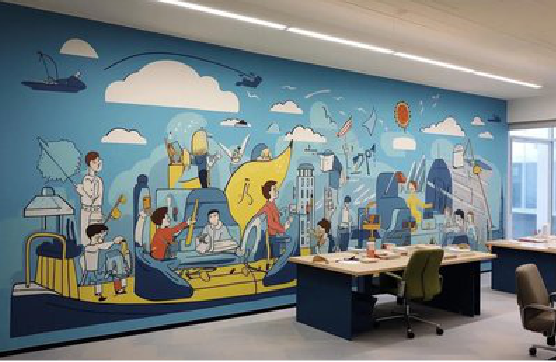 武胜办公室墙绘的特点。