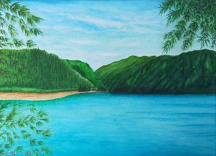 武胜在墙绘中，如何绘画绿水青山？