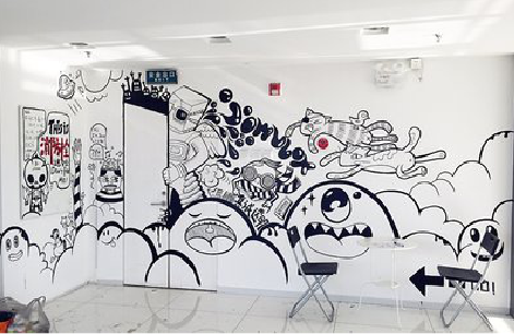 武胜手绘墙并非传统涂鸦。